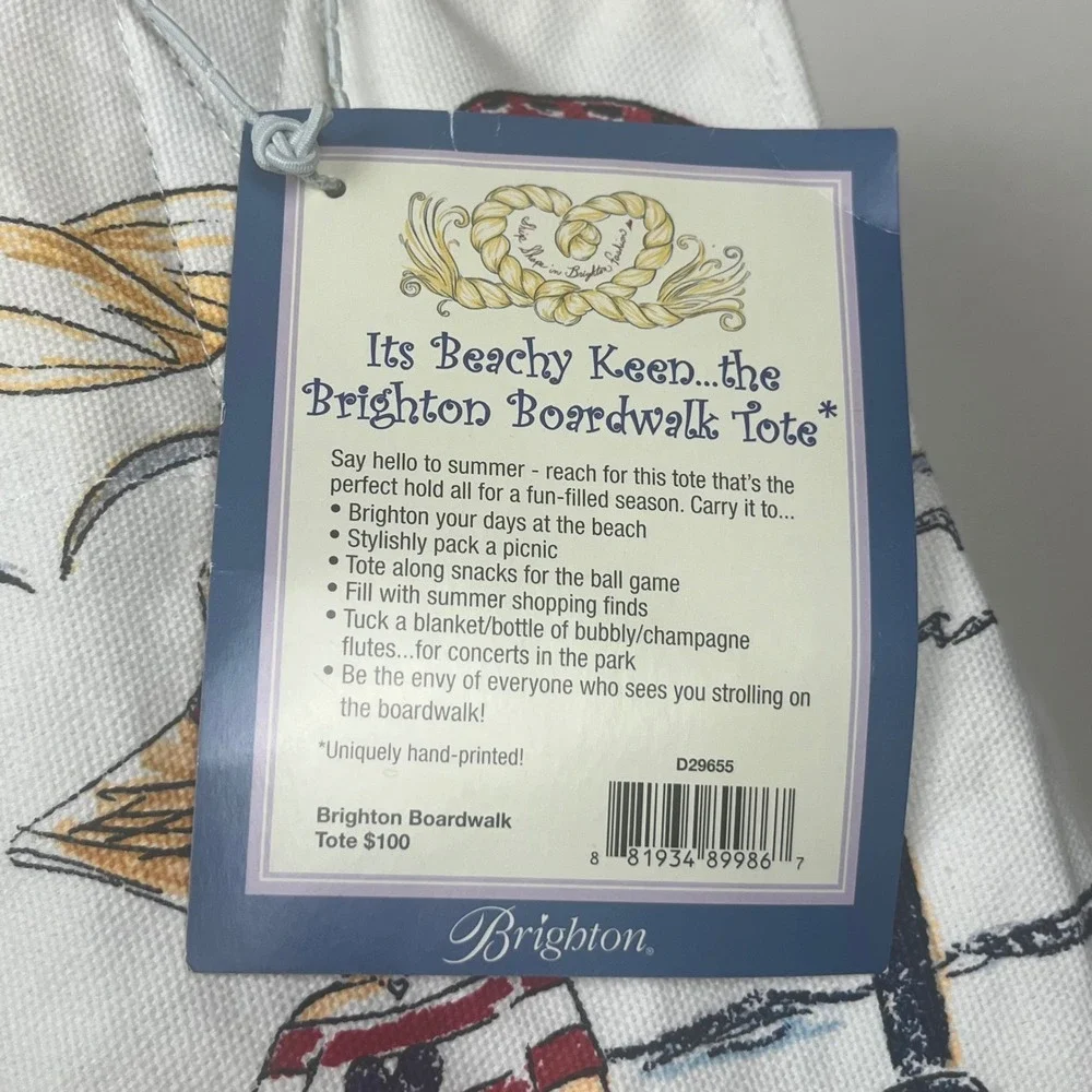 Brighton Beachy Keen Boardwalk Tote Canvas Nautical Sailboat Anchor Bag D29655